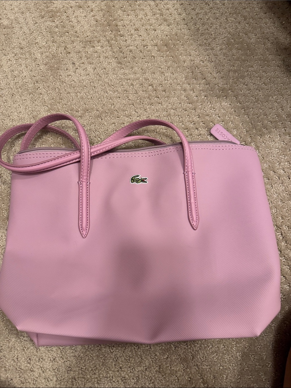 Lacoste Light Pink Tote with Crocodile Logo